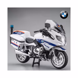 1:12 BMW R1250RT Motorcycles Simulation Alloy Motorcycle Model Shock Absorbers - Police White no box