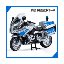 1:12 BMW R1250RT Motorcycles Simulation Alloy Motorcycle Model Shock Absorbers - Police Silver no box