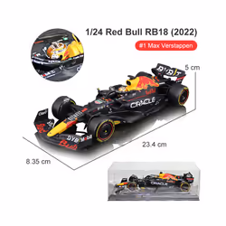 1:24 2022 F1 Red Bull RB18 #1 Verstappen Champion Gold Helmet #11 Perez - RB18-1 With Helmet