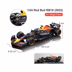 1:24 2022 F1 Red Bull RB18 #1 Verstappen Champion Gold Helmet #11 Perez - RB18-11 With Helmet