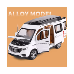 1:24 Sprinter Alloy MPV Car Model Diecast Metal Toy Vehicles Car Model Collection Sound and Light Simulation - White