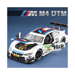 1:24 BMW M4 GT3 Alloy Sports Car Model Diecast Metal Toy Car Vehicles Model Simulation Sound and Light - M4 DTM White