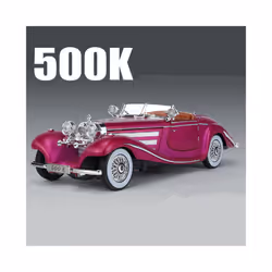 1:24 Benzs 500K Alloy Car Model Diecast Metal Classic Vehicles Car Model - Purple