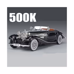 1:24 Benzs 500K Alloy Car Model Diecast Metal Classic Vehicles Car Model - Black