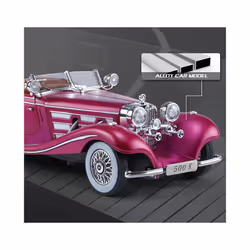 1:24 Benzs 500K Alloy Car Model Diecast Metal Classic Vehicles Car Model - Black