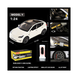 1:24 Simulation for Tesla MODEL Y SUV Alloy Cars Toy Diecasts Vehicles Metal Model Car Decoration for - White