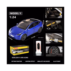 1:24 Simulation for Tesla MODEL Y SUV Alloy Cars Toy Diecasts Vehicles Metal Model Car Decoration for - Blue
