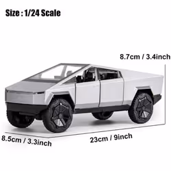 1:24 Tesla Cybertruck Pickup Truck Diecast Model Car Toy Sound & Light
