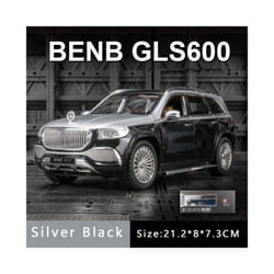 1:24 Benz Maybach Gls600 Alloy Car Model Sound And Light Pull Back Toy Car Suv Off-Road Vehicle Boy - Silver with box
