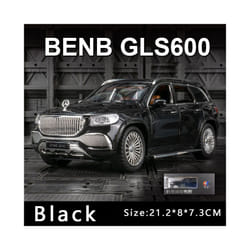 1:24 Benz Maybach Gls600 Alloy Car Model Sound And Light Pull Back Toy Car Suv Off-Road Vehicle Boy - Black with box