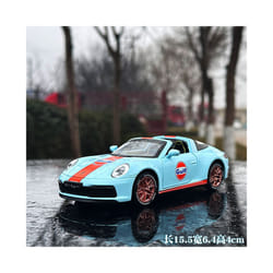 1:32 Porsche 911 Targa 4S Supercar Alloy Car Model Diecasts Metal Toy Car Sound And Light Boy Kids Toy - Blue With box