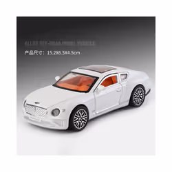 1:32 Scale Car Continental GT Alloy Diecast Metal Soundï¼Light Pull Back Toy Vehicles Simulation Collecties - White