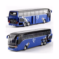 1:32 High Quality Alloy Business Bus Model Metal Diecasts Simulation Luxury Double Sightseeing Bus Pull - D