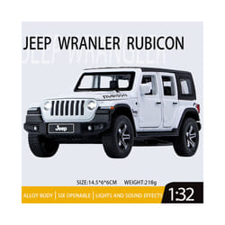 1:32 Jeeps Wrangler Rubicon Alloy Car Model Diecast Metal Off-road Vehicle High Simulation Sound Light - 32 Rubicon WHITE