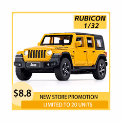 1:32 Jeeps Wrangler Rubicon Alloy Car Model Diecast Metal Off-road Vehicle High Simulation Sound Light - 32 Rubicon RED