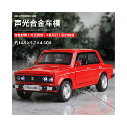 1:32 LADA 2106 Alloy Classic Car Model Diecast Metal Toy Sound and Light Pull Back Children Toy Miniature - red