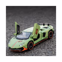 1:32 Lamborghini Aventador SVJ LP780-4 Super Sports Car Alloy Metal Diecast Model Car Sound & Light - green