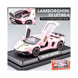 1:32 Lamborghini Aventador SVJ LP780-4 Super Sports Car Alloy Metal Diecast Model Car Sound & Light - pink box