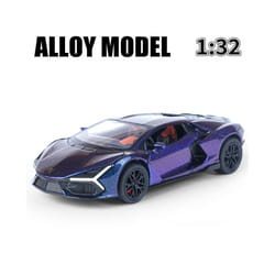 1:32 lambos Revuelto Supercar Alloy Model Car Toy Diecasts Casting Sound and Light Car Toys For Children - Purple