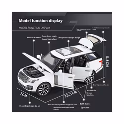 1:32 Land Rover Range Rover 50th Anniversary Off Road SUV Vehicle Alloy Diecast Car Model Computer Desktop - white