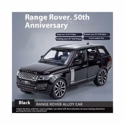 1:32 Land Rover Range Rover 50th Anniversary Off Road SUV Vehicle Alloy Diecast Car Model Computer Desktop - black