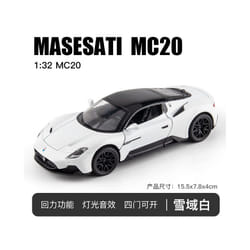 1:32 Maserati MC20 Sports Car Model Alloy Diecasts Metal Toy Vehicles Car Model Sound and Light Simulation - White No box