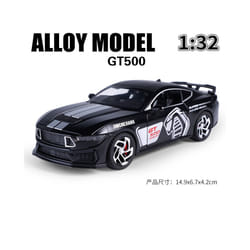 1: 32 Mustang GT500 Fast & Furious Alloy Car Model Diecasts Toy With Sound and Light Vehicles Decoration - Black-no box