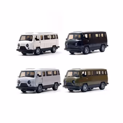 1:36 Alloy Vintage Diecast Cute Cartoon Van Classic Car Model  Pull Back Car Model Miniature Vehicle - OR Black No Box