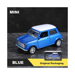 1:36 Alloy Vintage Diecast Car Model FIAT MINI Classic Pull Back Car Model Miniature Vehicle Replica - M-Blue-B