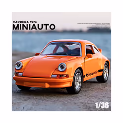 1:36 Classics Old Car Alloy Simulation Car Model With Sound And Light Metal Diecasts & Toy Vehicles - Orange