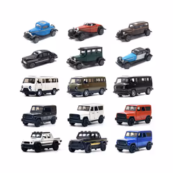 1:43 Alloy Vintage VAN OFF ROAD PICK UP Diecast Car Model Classic Pull Back Car Model Miniature Vehicle - OR WHITE
