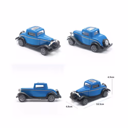 1:43 Alloy Vintage VAN OFF ROAD PICK UP Diecast Car Model Classic Pull Back Car Model Miniature Vehicle - OR BLACK