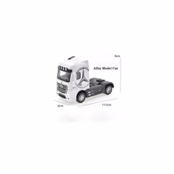 1:50 Diecast Alloy Truck Head Model Toy Container Truck Pull Back With Light Engineering Transport Vehicle - Truck Head White
