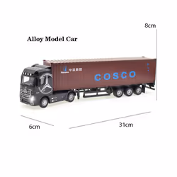 1:50 Diecast Alloy Truck Head Model Toy Container Truck Pull Back With Light Engineering Transport Vehicle - Container Black1