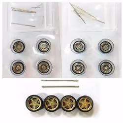 1:64 4 Model Modified Tires+3 Axles+5 End Caps Diecasts Alloy Wheel Tire Rubber Vehicles General Model Of Car Change Accessories