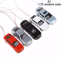 1:75/100/150/200 Plastic Model Cars With Led Lights Micro Scene Building Decoration DIY Sand Table Building Model Material