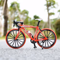 1:8 Alloy Bicycle Model Diecast Metal Mini Finger Mountain bike Racing Toy Bend Road Simulation Toy Decoration