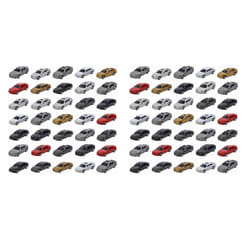 100Pcs 1:87 HO Scale Model Car Painted Car Models HO/TT Scale Railway Modeling Making Mat