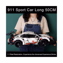 1580PCS 50CM Technical Classic Porsched 911 RSR Sport Car Building Blocks