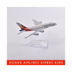 16cm Korean Air Boeing 747 Plane Model Aircraft Diecast Metal 1/400 Scale Airplane Model Gift Collection - Asiana A380