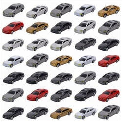 50Pcs 1:87 HO Scale Model Car Painted Car Models HO/TT Scale