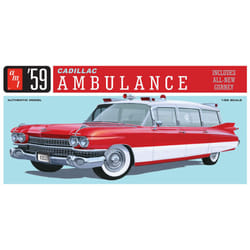 AMT 1395 1959 Cadillac Ambulance w/ Gurney 1:25 Model Kit