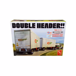AMT Skill 3 Model Kit Trailmobile Double Header Tandem Van Trailers 1/25 Scale Model by AMT