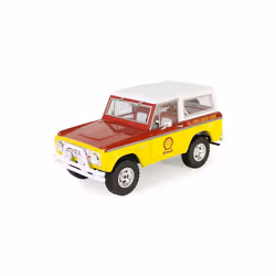 b2breplicas GRE85083 Greenlight Shell Oil 1977 Ford Bronco Car Model Kit, Red & Yellow