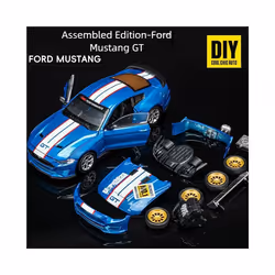 CCA 1/42 2018 Ford Mustang GT Die-cast Alloy Model sports car modified assembly series Toy Car Gift - Ford Mustang blue