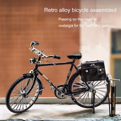DIY Retro Bicycle Model Ornament Alloy Metal Mini Bike Sliding Assembled Version Collection Toys For Children Adult Boys