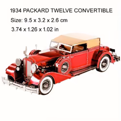 DIY Metal Puzzle 3D Stereoscopic Assembly Model Puzzle Game Colorful Retro 1934 Vintage Car Assembly Toy