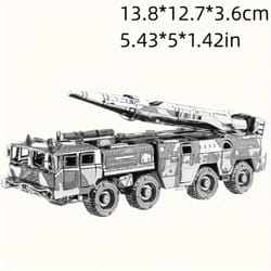 DIY Metal Assembled Toy Car Model 3D Three dimensional Game Puzzle Missile Car Toy Hand Model