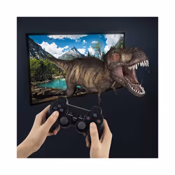 2.4G Joystick Gamepad with Receiver Wireless Gamepad 3D Rocker Home TV Mini Game Console Controller Battery Operated for PS1