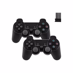 2.4G Joystick Gamepad with Receiver Wireless Gamepad 3D Rocker Home TV Mini Game Console Controller Battery Operated for PS1